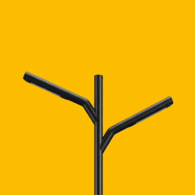 چراغ باغی و ویلایی مدرن مدل الیپس با بدنه لوله بیضی و طراحی دو شاخه